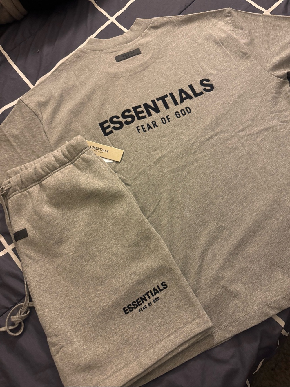 BRAND🆕 Men’s Essentials Fear of God T-shirt & Short Set (Dark Oatmeal)